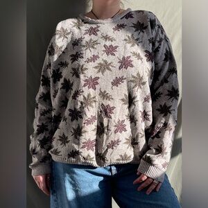 Vintage Leaf Pattern Sweater